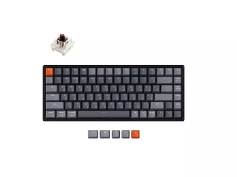 Клавиатура беспроводная механическая Keychron K2, Gateron Brown Switch, Bluetooth, RGB подстветка, 4000мАч, Серый K2C3
