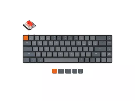 Клавиатура механическая беспроводная Keychron K7, Bluetooth, RGB, Red Switch, Черный/Серый K7E1Z