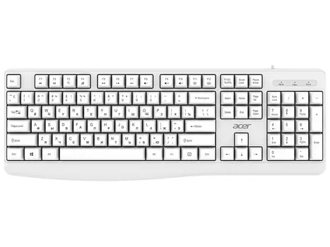 Клавиатура проводная Acer OKW301, USB, Белый ZL.KBDCC.01B