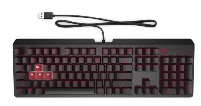 Клавиатура проводная HP Encoder Gaming Red Keyboard, Черный\красный 6YW76AA