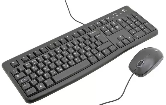 Комплект Проводной Logitech MK120, USB, 920-002561, Черный