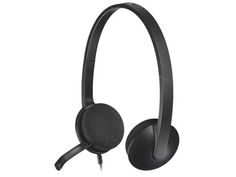 Гарнитура проводная Logitech Headset H340 981-000475, USB, Черный