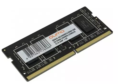 Модуль памяти Qumo SO-DIMM DDR4 4ГБ PC4-19200 2400MHz 1.2V, CL16, QUM4S-4G2400KK16