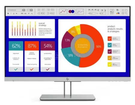 Монитор 23,8" HP EliteDisplay E243p, FHD, IPS, HDMI, VGA, DP, 2xUSB 3.0, Серебристый/Черный 5FT13AA