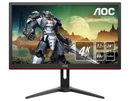 Монитор 28" AOC G2868PQU, UHD, TN, 2xHDMI, DP, VGA, 4xUSB 3.1 Черный/Красный G2868PQU