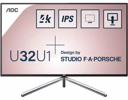 Монитор 31,5" AOC U32U1, UHD, IPS, 2xHDMI, DP, USB Type-C, 4xUSB 3.1, Черный/Серебристый U32U1