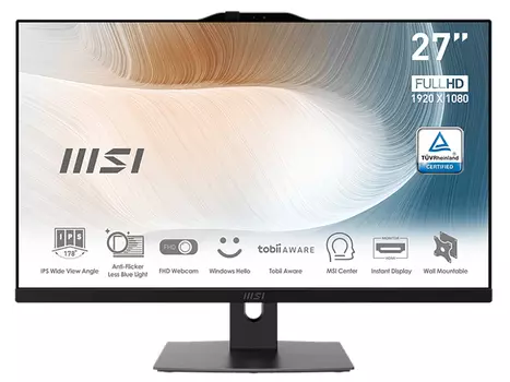Моноблок AIO MSI Modern AM272P 12M-257XRU 9S6-AF8211-657 (27", Core i7 1260P, 16Gb/ SSD 512Gb, Iris Xe Graphics eligible) Черный