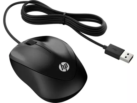 Мышь проводная HP 1000 Wired Mouse, 1200dpi , Черный 4QM14AA