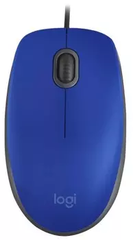 Мышь проводная Logitech M110 Silent ,1000dpi, USB, Синий, 910-005488