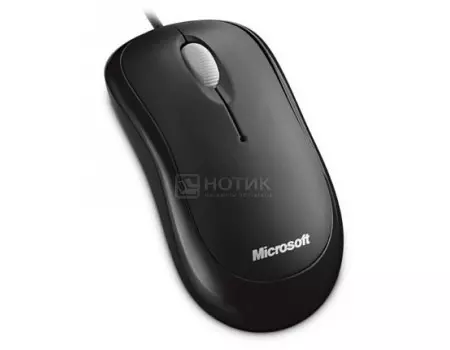 Мышь проводная Microsoft Basic, 1000dpi, PS2/USB, Черный 4YH-00007