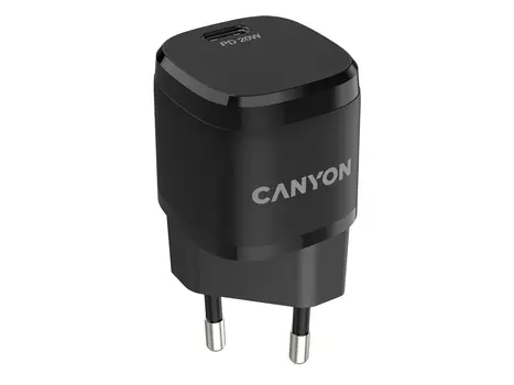 Сетевое зарядное устройство Canyon H-20-05, USB Type-C, до 20Вт, Черный CNE-CHA20B05