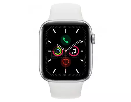 Смарт-часы Apple Watch Series 5 Aluminum Case 40mm, Silver, Серебристый (Белый спортивный ремешок) MWV62RU/A