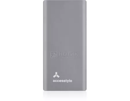 Внешний аккумулятор AccesStyle Charcoal 10000 мАч, micro USB, 2xUSB, Темно-серый Charcoal 10MPQ