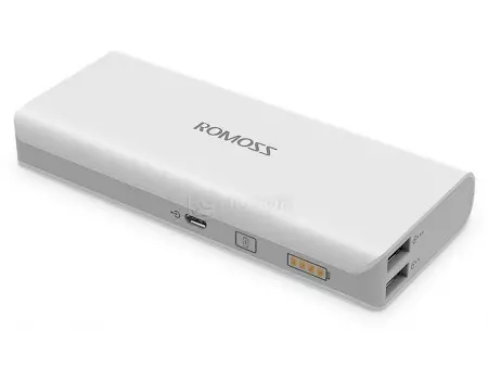 Внешний аккумулятор ROMOSS Solo 5 Plus 10000 мАч, 1xUSB 5V/2.4А, 1xUSB 5V/1A Белый PH50-464-01