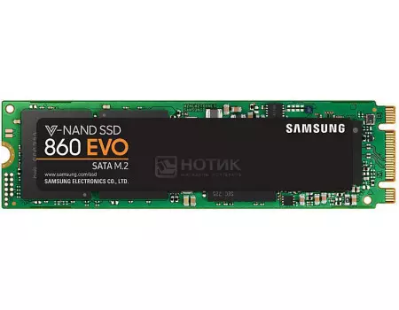 Внутренний SSD-накопитель Samsung 860 EVO 1Tb, M.2 2280, SATA-III, TLC Черный MZ-N6E1T0BW