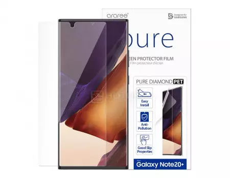 Защитная пленка Araree Pure Diamond для смартфона Samsung Galaxy Note20 Ultra, Full Glue, Прозрачный GP-TFN986KDATR