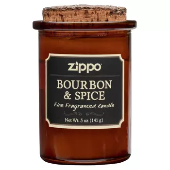 Ароматизированная свеча ZIPPO Bourbon &amp; Spice, воск/хлопок/кора древесины/стекло, 70x100 мм