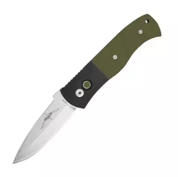 Автоматический складной нож Pro-Tech Emerson CQC7A E7AGR1 Black/Green G10, сталь 154CM, рукоять алюминий/G10, черно-зеленый