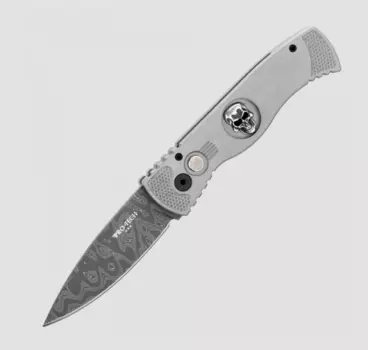 Автоматический складной нож Pro-Tech «TR-2», сталь дамаск, рукоять алюминий