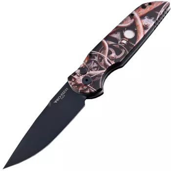 Автоматический складной нож Pro-Tech TR-3, сталь 154CM, рукоять алюминий, рисунок механизмы A