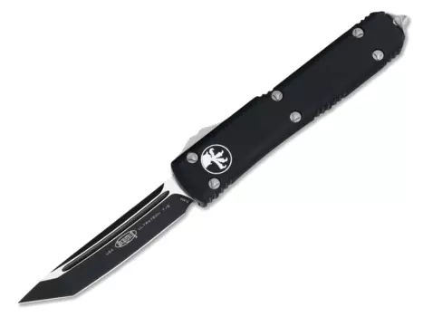 Автоматический выкидной нож Ultratech Contoured Chassis Tactical Black, 2-Tone Finish Tanto 204P