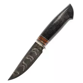 Авторский нож Ф3.1, сталь мозаичный дамаск, рукоять граб