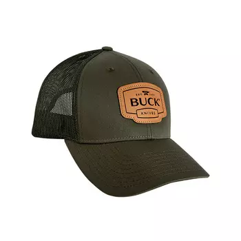 Бейсболка Buck Leather Patch Cap, темно-зеленая