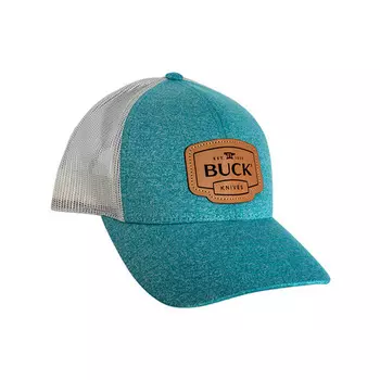 Бейсболка Buck Womens Leather Patch женская, бирюзово-серая