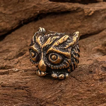 Бусина для темляка Филин, бронза