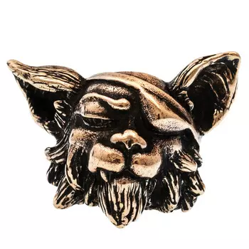 Бусина для темляка Кот Пират, бронза