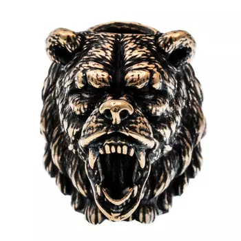 Бусина для темляка Медведь с лапой Велеса, бронза