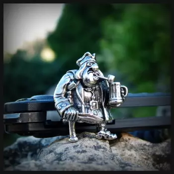 Бусина для темляка Пират, мельхиор