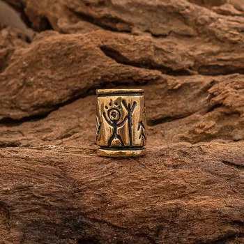 Бусина для темляка с Солнечными человечками, бронза