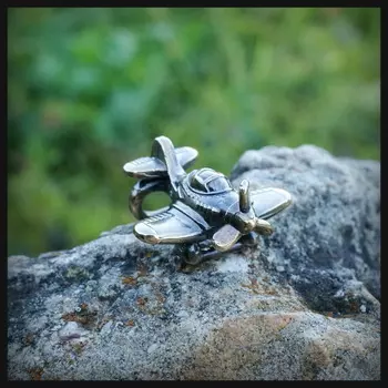 Бусина для темляка Самолет, латунь