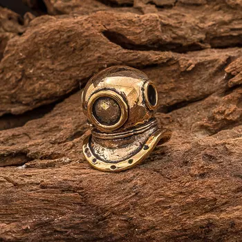 Бусина для темляка Водолазный шлем, бронза