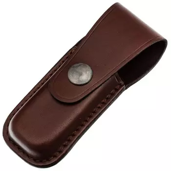 Чехол для складного ножа на пояс, 120 мм, кнопка, коричневый