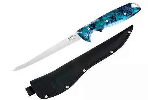Филейный нож Buck 035 Abyss Fillet Knife Kryptek Neptune Camo 0035CMS34, сталь 420HC, рукоять пластик