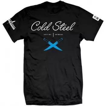 Футболка Cold Steel Cursive Black Tee Shirt, размер L, черная