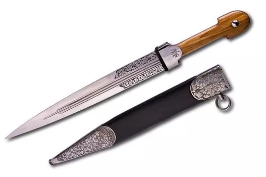 Нож Пластунский, сталь 95x18, мельхиор