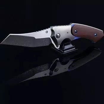 Коллекционный авторский складной нож ручной работы Hogue Allen Elishewitz Custom "Black Dolphin", клинок черный, сталь CTS-20CP, рукоять микарта