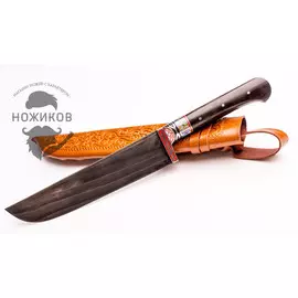 Корд большой, сталь У8, черный граб, гравировка с садафом