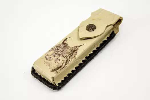 Кожаный чехол для складного ножа с рисунком, 130 мм