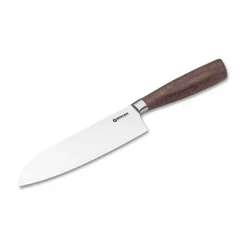 Кухонный нож Boker Core Santoku, сталь X50CrMoV15, рукоять орех