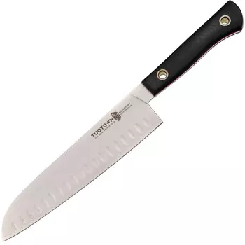 Кухонный нож TuoTown Сантоку большой, сталь VG-10 в обкладках из AUS-8, рукоять G10