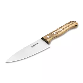 Кухонный шеф-нож Boker Tenera Chef's Small Ice Beech, 132 мм, сталь С75, рукоять белый бук