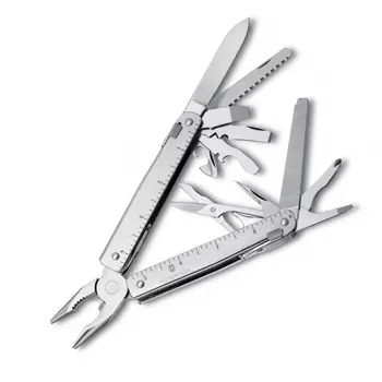 Мультитул Victorinox SwissTool Plus, сталь X50CrMoV15, рукоять нержавеющая сталь, в чехле
