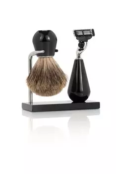 Набор бритвенный Mondial ST100-MT-9 (станок, помазок, подставка), черный