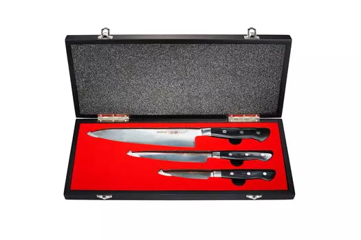 Подарочный набор кухонных ножей "поварская тройка" Samura PRO-S в подарочной коробке, сталь Aus 8, рукоять G-10