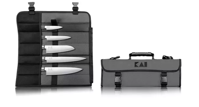 Набор из 5-х кухонных ножей KAI Wasabi Black, сталь 6A/1K6, рукоять пластик