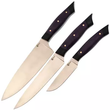 Набор кухонный "Хозяин", ст.95х18, ц.м.,рук.G10 фиолетовый